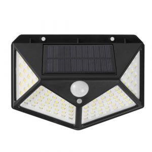 100LED Applique da parete a luce solare Sensore di movimento Lampada a induzione del corpo umano Illuminazione esterna IP65 Resistente all'acqua per Via Patio Cortile Giardino Cortile