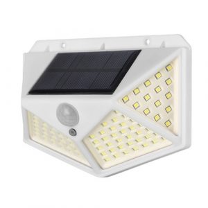 100LED Applique da parete a luce solare Sensore di movimento Lampada a induzione del corpo umano Illuminazione esterna IP65 Resistente all'acqua per Via Patio Cortile Giardino Cortile