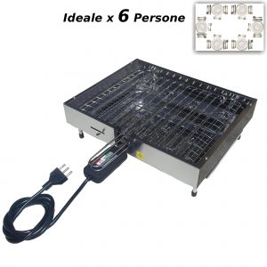 Bistecchiera elettrica LUSSO con bordo e resistenza 41x48x13 cm -2200W 220V