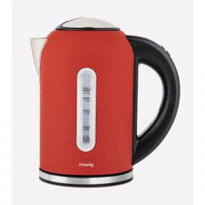 Bollitore elettrico programmabile 1,7 Lt Termostato regolabile da 40° a 100°C Ebollizione rapida 79x15.29xh 26.09 cm - peso 1 kg , 220 W corpo di acciaio colore rosso matt