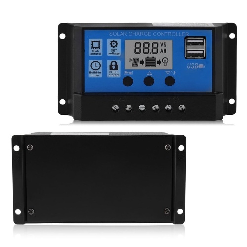 Controller del pannello solare 100A Controller del caricabatterie solare Schermo LCD Sistema di lampione Controller di ricarica Gestione della ricarica PWM Controller di uscita Dual USB