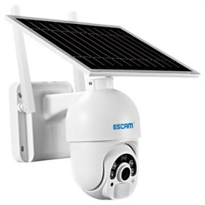 Escam QF250 Telecamera di Sorveglianza ad Energia Solare - 1080p - Bianco