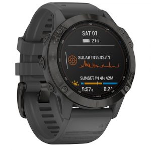Orologio GPS Garmin Fenix 6 Pro Solar - Black with Slate Grey Band, Black with Slate Grey Band