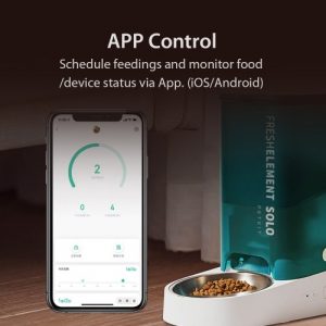 PETKIT Fresh Element Solo Distributore automatico di cibo per gatti 3L Smart Cat Food Dispenser Supporta più tipi di cibo/Wi-Fi e connessione BT/Doppia alimentazione/Controllo app Distributore automatico di cibo per animali domestici lavabile per gatti cani piccoli animali