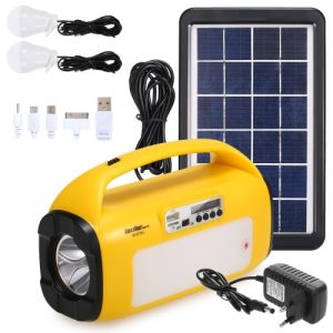Porta del sistema di illuminazione del generatore solare con luci a LED del pannello solare radio FM
