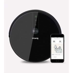Robot aspirapolvere WaterMop Gyro + compatibile con Google Home e Alexa , Funzione Wifi e telecomando ,autonomia fino a 120 minuti 4 cicli, Rilevazione del vuoto e degli ostacoli