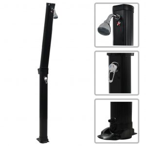 vidaXL Doccia ad Energia Solare Pieghevole 214 cm 23 L Nero