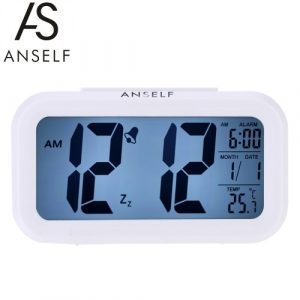 Anself LED Sveglia digitale Ripetizione snooze Attivazione luce Sensore Retroilluminazione Data Data Visualizzazione temperatura
