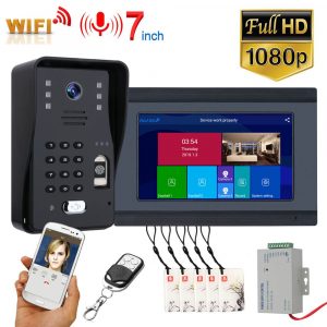 ENNIO SY709BMJLP11 Sistema di citofono per campanello per videocitofono senza fili WiFi da 7 pollici con impronta digita
