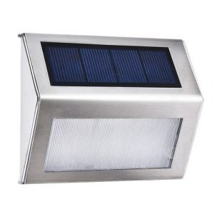 Luce solare da giardino 3L-ED in acciaio inossidabile per percorsi scale esterne Lampione stradale solare L-ED