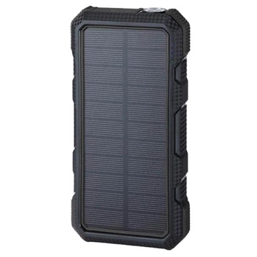 Power Bank Solare/Caricabatterie Wireless Resistente all’Acqua – 20000mAh – Nero