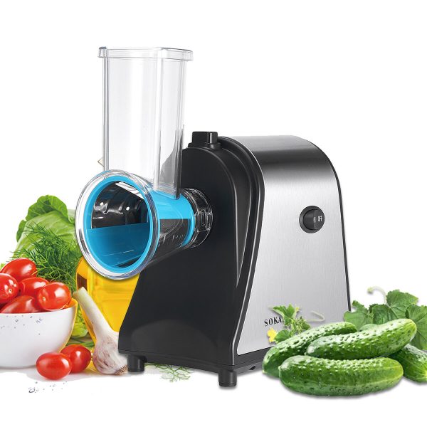 1000 W 6 in 1 Elettrico Insalatiera Affettatrice di Frutta Cutter Grattugia Formaggio 5 Coni Diversi Blades