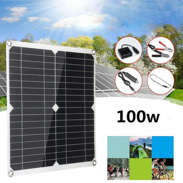 100W solare Kit pannello 12V 30A Fai da te solare Caricabatterie per telefoni di sistema Portatile solare Cellula estern