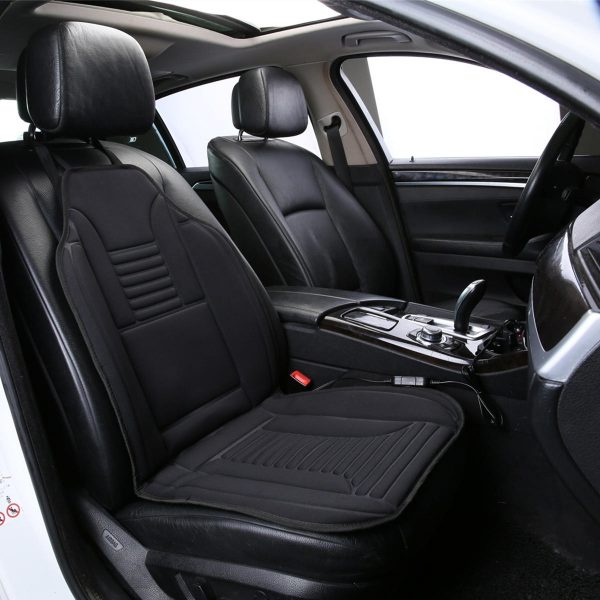 12 V poliestere nero seggiolino auto riscaldato Cuscino scaldino invernale Copriventola elettrico Tappetino riscaldante