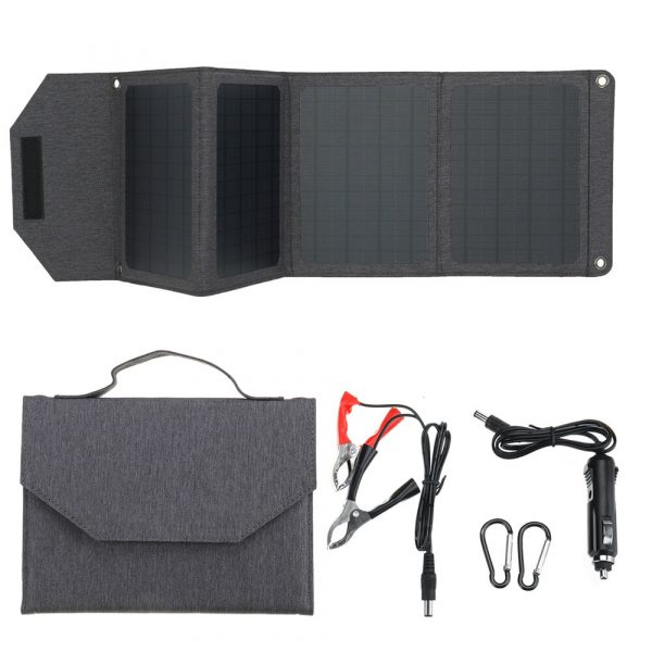 18V 40W pieghevole solare Caricatore Dual USB solare Pieghevole 4 Borsa Porta CC Portatile 12v Batteria solare Pannello