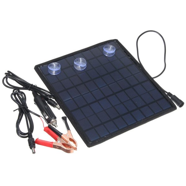 18V 5.5W Portatile solare Panel Power Batteria Caricabatterie per auto ATV moto da barca