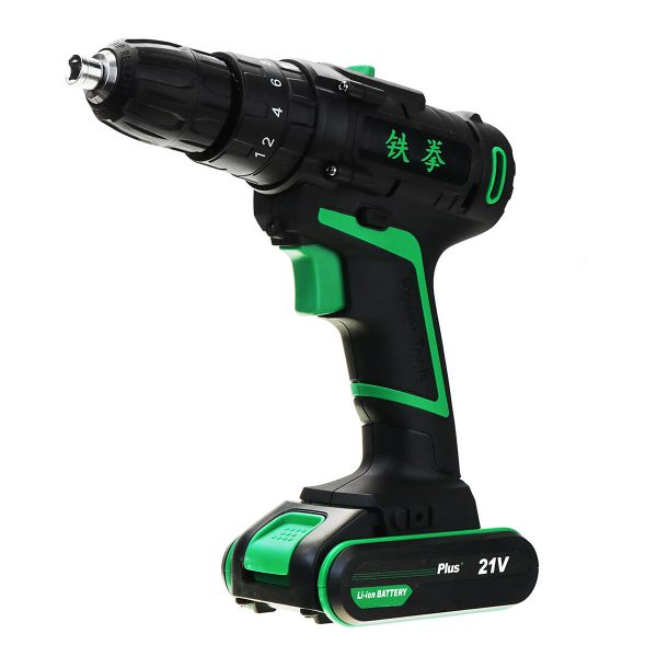 21V 1500mAh Li-ion Batteria Elettrico a batteria Hammer Trapano elettrico a 2 velocità Potenza cacciavite
