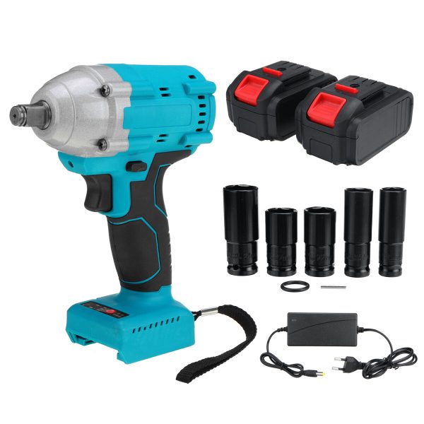 21V 520N.m Impatto elettrico a batteria strappo 1/2 "senza spazzola Trapano avvitatore con 1/2 pezzi Batteria e 5 prese