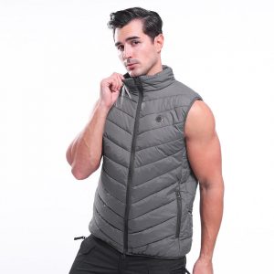 25-45 ° C Gilet elettrico Giacca in tessuto riscaldato USB Termico caldo riscaldato Cappotti Pad Body Warmer Grigio