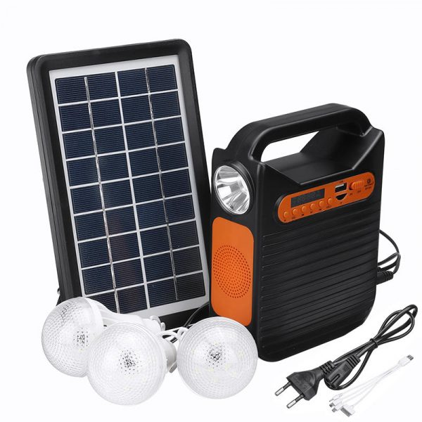 25W solare Kit luce di emergenza DC Power System System solare Generatore FM Radio Scheda audio USB Power Generation con