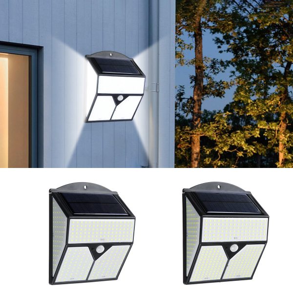318/436 LED solare Lampada di alimentazione PIR Sensore di movimento da esterno lampada Giardino impermeabile a parete