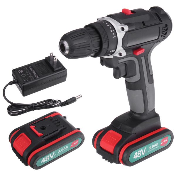 520N.m. Trapano avvitatore elettrico a batteria 48V Trapano avvitatore a batteria ricaricabile 3/8 con 2 pezz