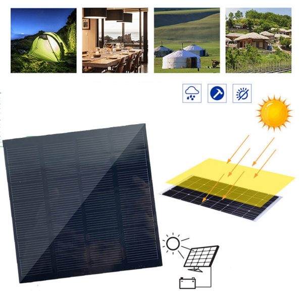 6V 3W solare Pannello Portatile Monocristallino Batteria Caricabatteria da Esterno campeggio Da Viaggio