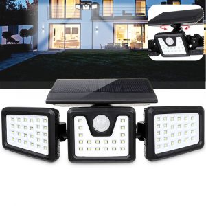 70 LED solare Lampada da parete con sensore di movimento luminoso Girevole da esterno Giardino da giardino lampada
