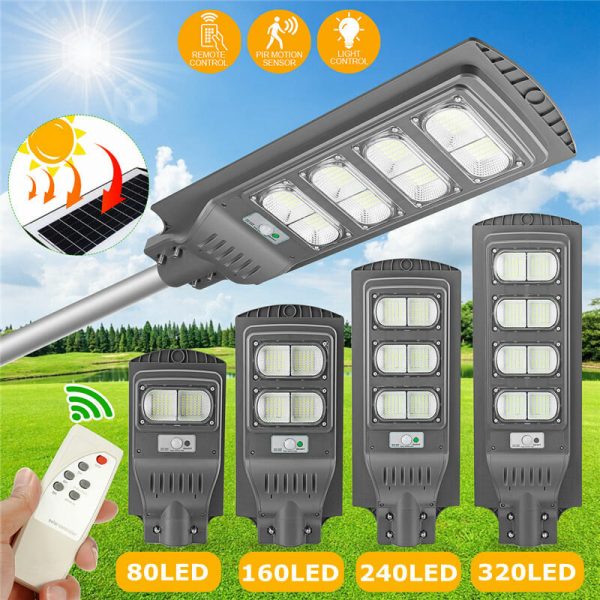 80/160/240 / 320LEDs solare Sensore radar di movimento per illuminazione stradale Wall Yard esterno lampada Proiettore s