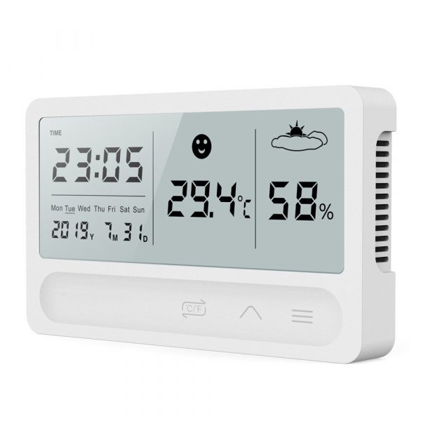 Bakeey Stazione meteorologica interna LCD Temperatura elettronica Umidità Ricarica USB Digitale Termometro Sveglia igrom