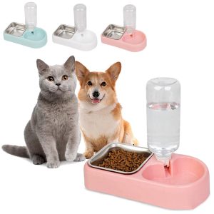 Ciotola per alimenti per animali domestici Fontanella per bottiglie con distributore automatico di acqua per cani e gatt