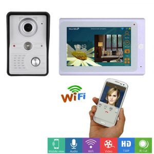 ENNIO 7 pollici Wireless / Wired Wifi IP Videocitofono Campanello Citofono Citofono con IR-CUT HD 1000TVL Cablato fotogr