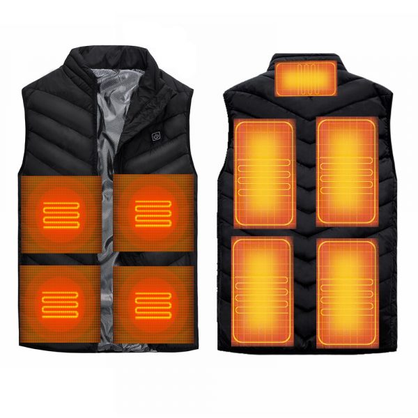 Enusic™ 9 imbottiture riscaldanti USB Gilet riscaldato elettrico Giubbotto termico per il corpo caldo Imbottitura termic