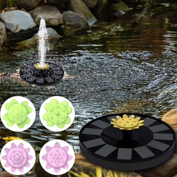 Fontana solare Fontane dacqua a fiore automatiche ad energia solare piccola intelligente con 5 ugelli per acquario