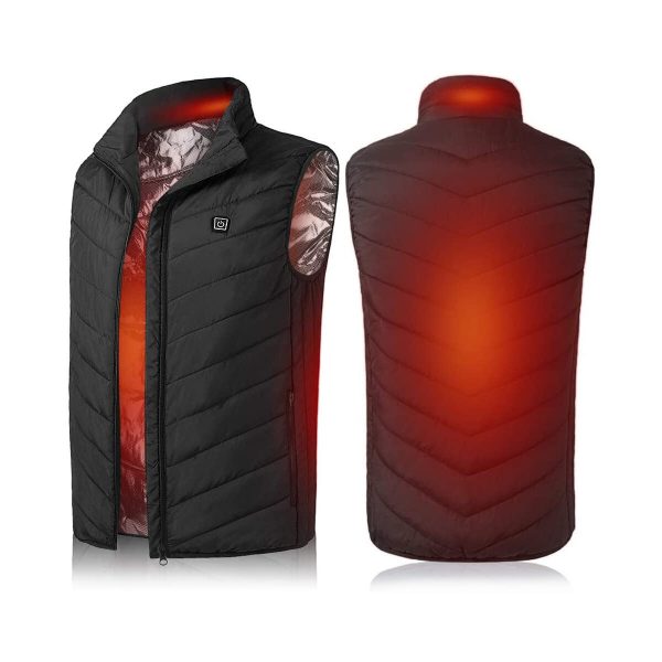 Gilet elettrico unisex Giacca riscaldata USB Gilet antivento con scaldamani invernale
