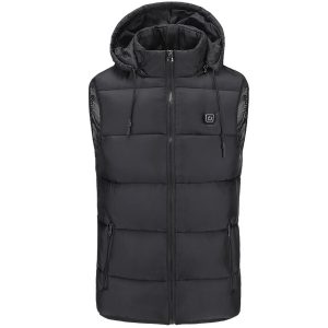 Gilet riscaldato elettrico da 25-45 ° C Gilet invernale con cappuccio Scaldino invernale con carica USB