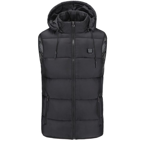 Gilet riscaldato elettrico da 25-45 ° C Gilet invernale con cappuccio Scaldino invernale con carica USB