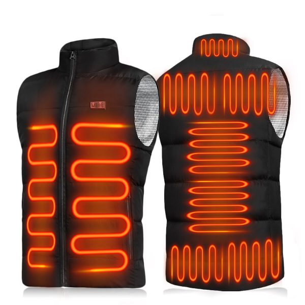 Giubbotto elettrico con controllo a doppio pulsante 9-riscaldamento Uomo Donna Gilet invernale caldo con cappuccio risca