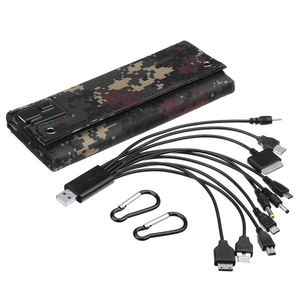 Impermeabile 30 W 6 V solare Pannello Banca pieghevole solare Caricatore della banca di alimentazione Porta USB di alime