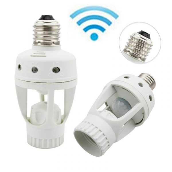 Infrarossi PIR Sensore di movimento Timer a 360 gradi E27 LED Adattatore lampadina lampada Convertitore supporto AC110V