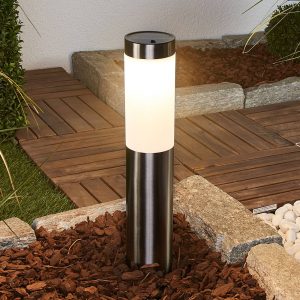 Lampione a LED solare Lenni, acciaio inossidabile