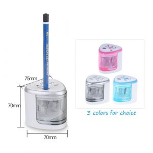Multi-funzionale automatico elettrico temperamatite a pile con 2 fori (6-8mm / 9-12mm) per Home School Student Blu