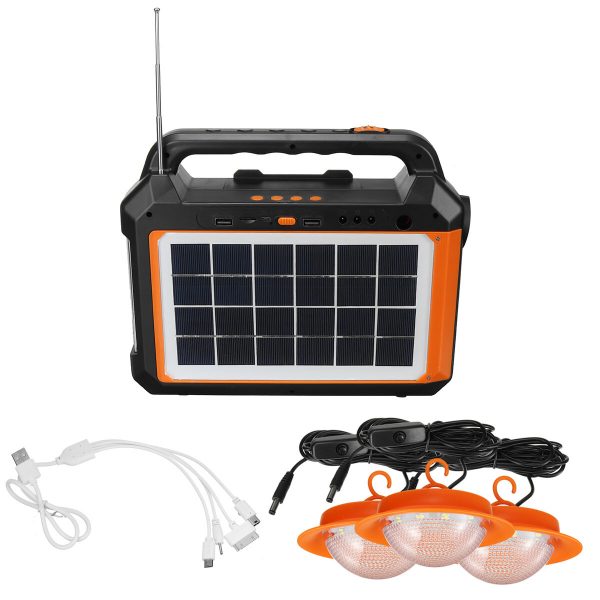 Outdoor 4500mAh solare Power Bank Bluetooth Audio Radio USB ricaricabile Comping Light per campeggio Travel