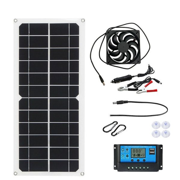 Portatile da 50 W solare Kit pannello Dual DC Caricabatterie USB solare Pannello di alimentazione con 10A/20A/30A/40A/50