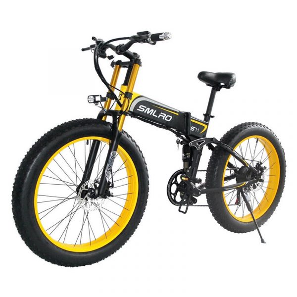 SMLRO S11PLUS 48V 10Ah 500W 26in Fat Tire Bicicletta elettrica pieghevole per ciclomotore 35 km / h Bici elettrica a vel