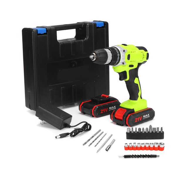 Set trapano a percussione a batteria 21V Coppia elettrica 3 IN 1 strappo cacciavite Trapano con 1 o 2 Batteria Fornito c