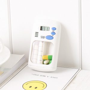Smart Mini Bianco 2 Griglie Pillola Promemoria Sveglia Portatile Timer Pillola Elettronica Scatola LED Display Sveglia R