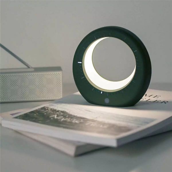 Tavolo a forma di luna lampada Mini LED Sveglia digitale elettronica Luce notturna multifunzione per comodino Regali di