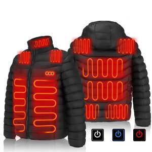 Unisex USB 11-zone di riscaldamento Gilet riscaldato elettrico a doppio controllo Giacca invernale da riscaldamento Capp