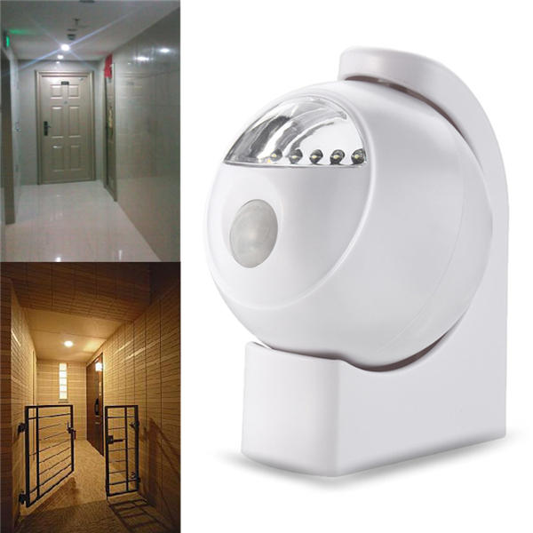 Wireless 5 LED Sensore di movimento PIR Light Control Batteria Cabinet a parete per luce notturna alimentata lampada